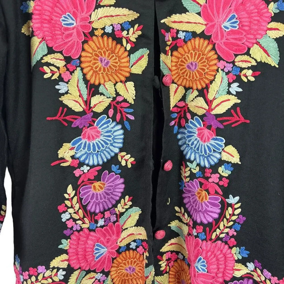 Vintage Woolen Floral Embroidered Jacket - Picture 3 of 13